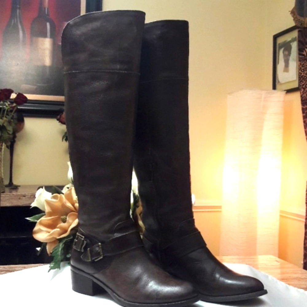 Vince Camuto distressed knee boots